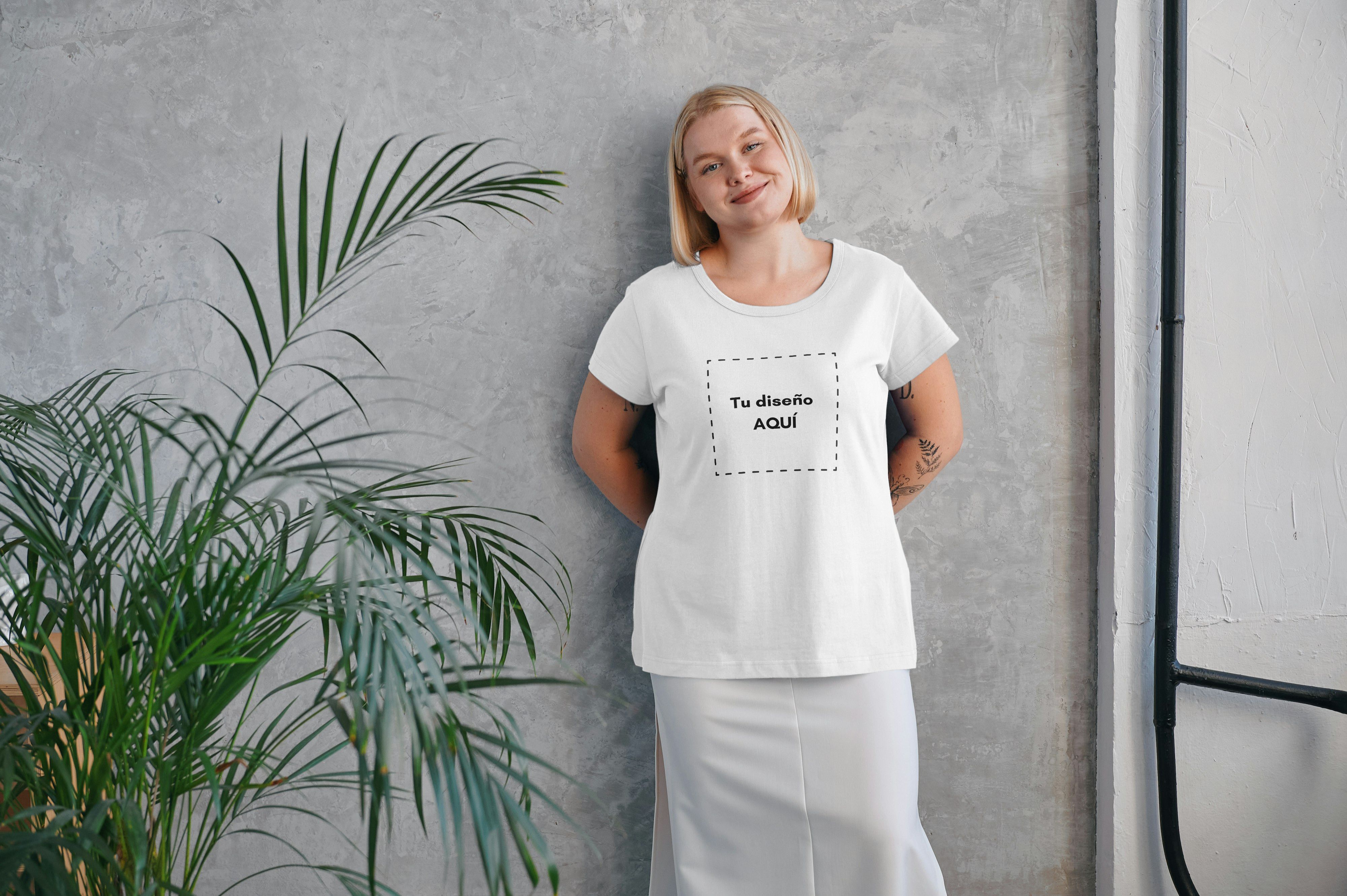 camiseta blanca delantera personalizable