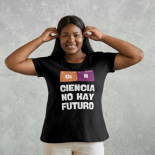 camiseta negra delantera Sin ciencia no hay futuro