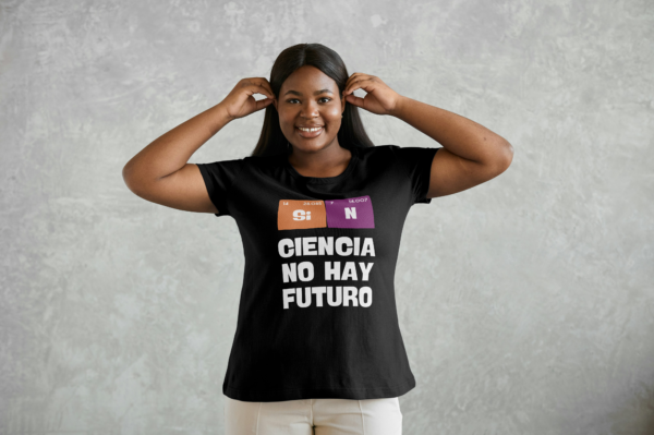 camiseta negra delantera Sin ciencia no hay futuro