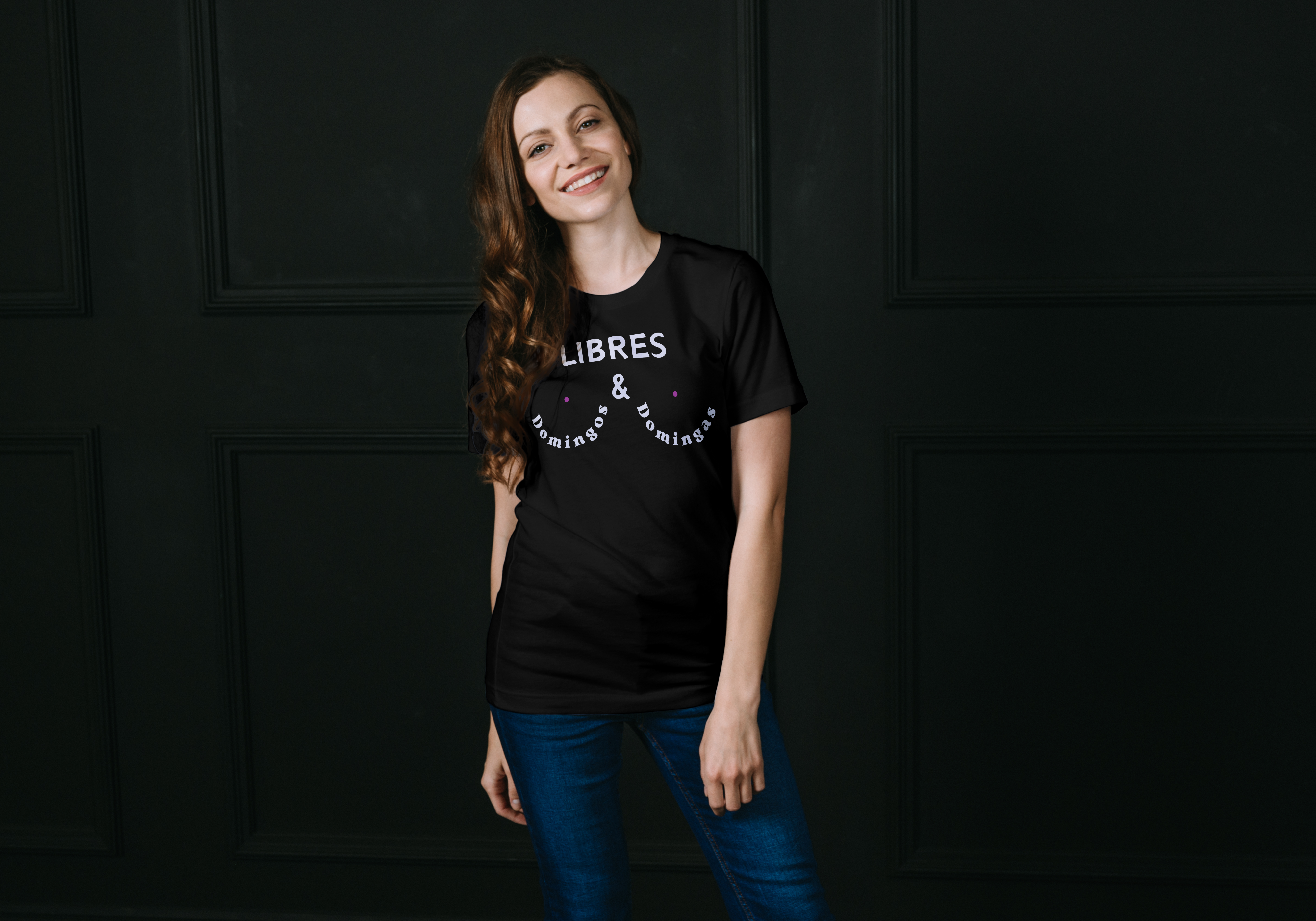 camiseta negra delantera libres domingos y domingas