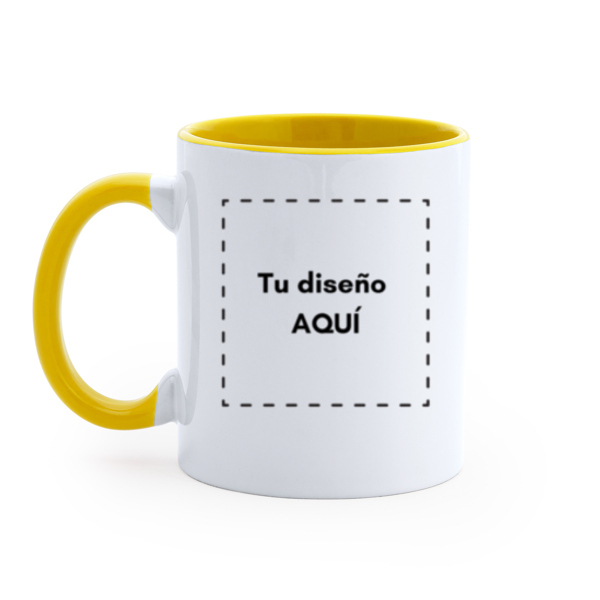 taza amarilla personalizable