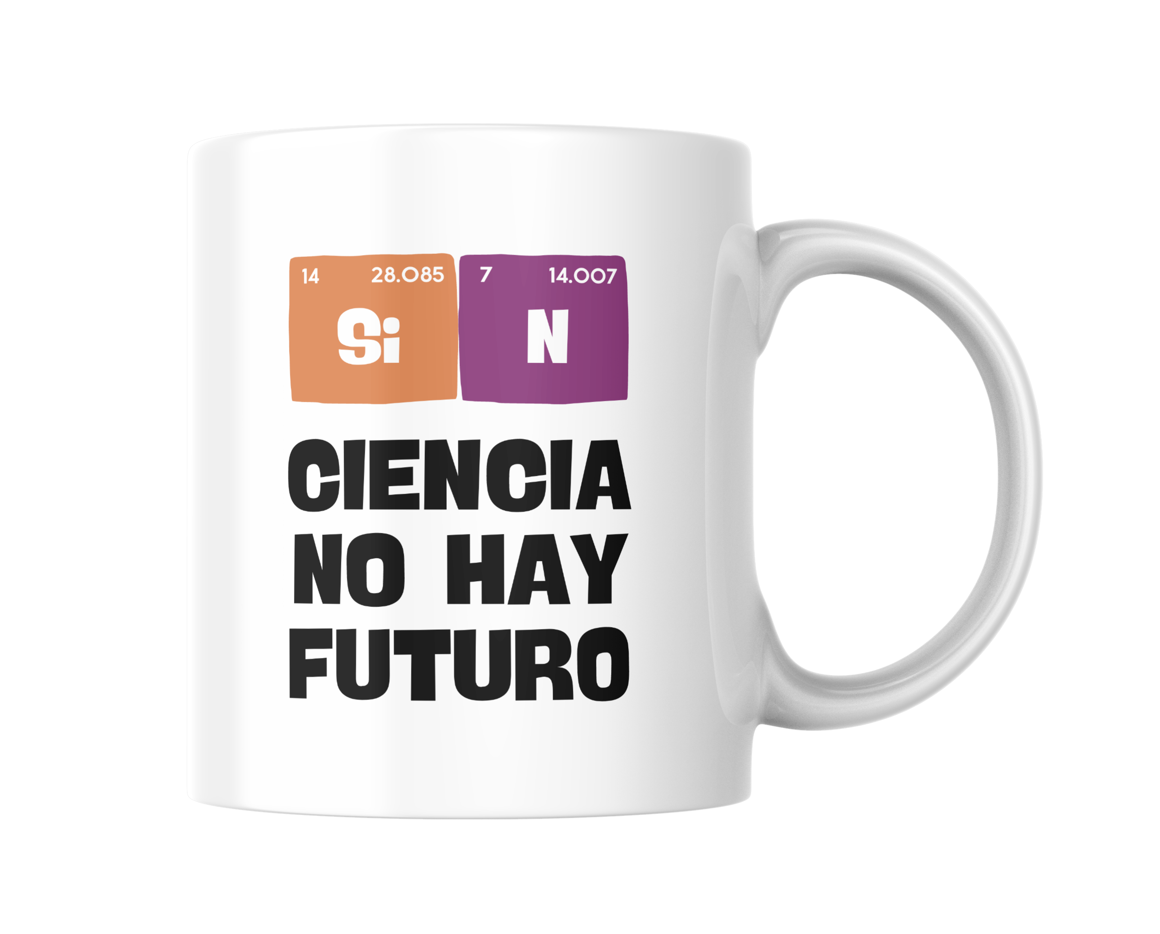 taza blanca sin ciencia red