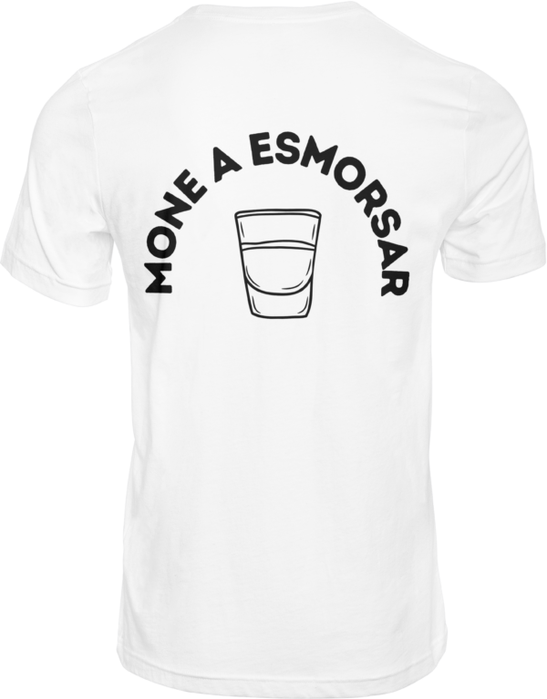 camiseta blanca mone a esmorsar trasera