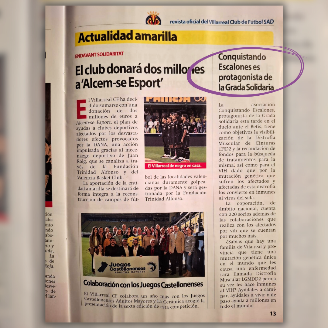 Conquistando Escalones y la grada solidaria en la revista oficial del villarreal cf conquistando escalones y la grada solidaria en la revista oficial del villarreal cf
