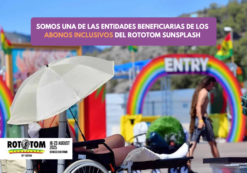 Conquistando Escalones, entidad beneficiaria en la 30 edicion del Rototom Sunplash en Benicasim