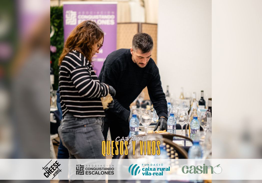 Cata de quesos y vinos recaudación Conquistando Escalones