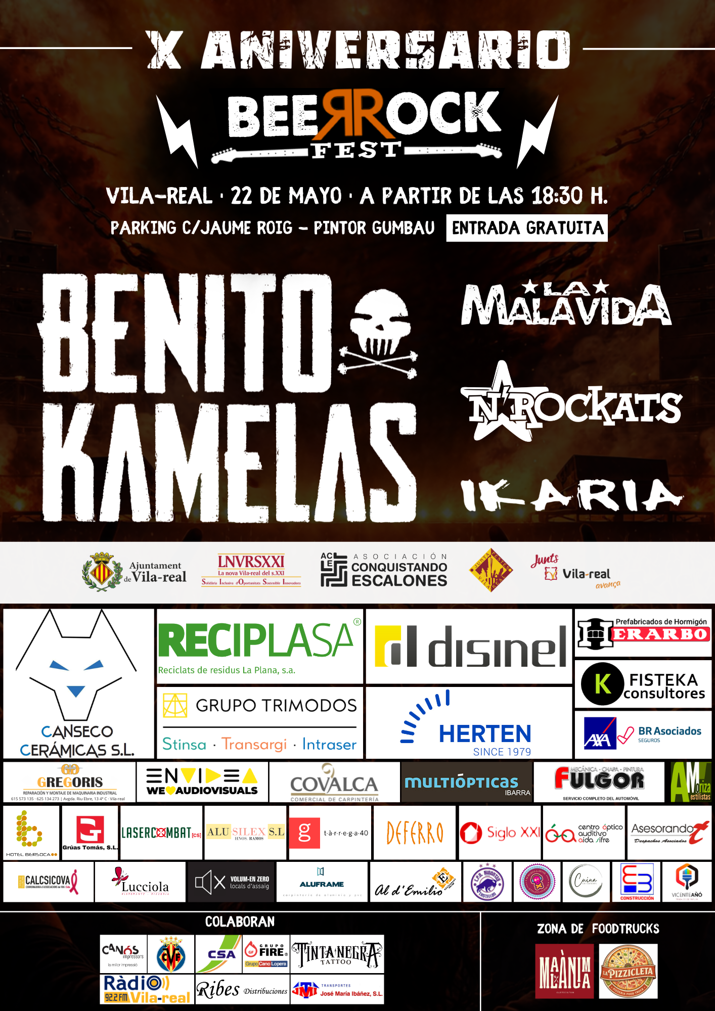 Cartel BeerRock Fest 2026 - X aniversario Benito Kamelas